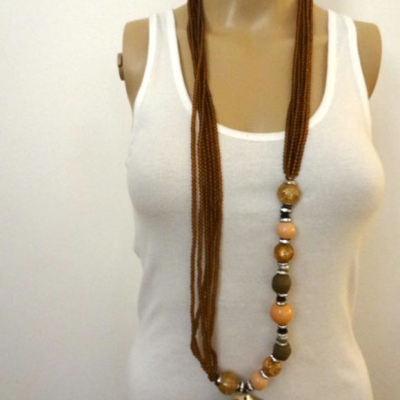 VTG Runway Glass Bead Baroque Pearl Shell Necklace - Picture 4 of 8